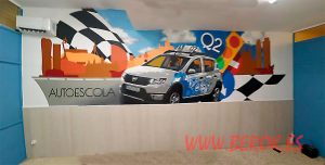 pintura mural Barcelona autoescuela q2